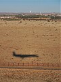 Khi Solar One tower as seen from a plane just before landing at Upington Airport