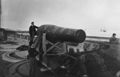 Period photograph of a 15-inch Rodman gun mounted on a center-pintle barbette carriage at Fort Monroe, Virginia.