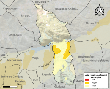 Carte des zones d'aléa retrait-gonflement des argiles.