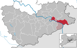 Läget för kommunen Bad Schandau i Landkreis Sächsische Schweiz-Osterzgebirge