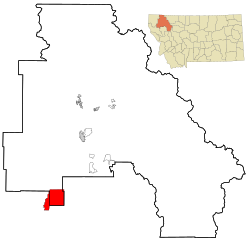 Location of Niarada, Montana