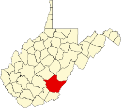Karte von Greenbrier County innerhalb von West Virginia