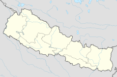 Mapa konturowa Nepalu, na dole po prawej znajduje się punkt z opisem „Puranagau”