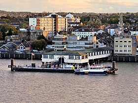 Gravesend Royal Terrace Pier and town skyline