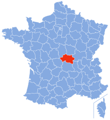 Location of Allier department in France