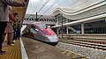 The KCIC400AF EMU of the Whoosh HSR arriving at Padalarang HSR station