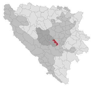 Lage der Gemeinde Kiseljak in Bosnien und Herzegowina (anklickbare Karte)
