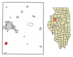 Location of Abingdon in Knox County, Illinois