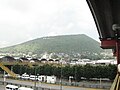 View of (extinct) volcano "La Caldera" taken from the Metro La Paz station of the Mexico City Metro in the city/municipality of Los Reyes Acaquilpan