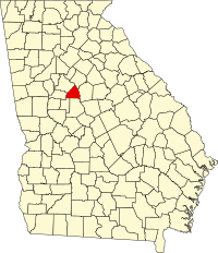 Locatie van Butts County in Georgia