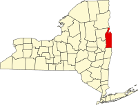 ワシントン郡の位置を示したニューヨーク州の地図