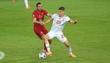 Yazıcı and Sallai in the international match (September 2020).jpg