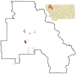 Location of Kalispell within Flathead County