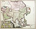 Aquest mapa de 1719 de l'“antiga Àsia” (Àsia Vetus) divideix Sarmàcia en Sarmatia Europea i Asiàtica. La frontera continental es dibuixa al llarg del riu Tànais (Don), el Volga i el Dvina del nord