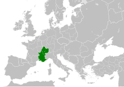 The Kingdom of Burgundy within Europe at the beginning of the 11th century