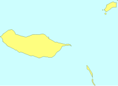 Mapa konturowa Madery, w prawym górnym rogu znajduje się punkt z opisem „Porto Santo”