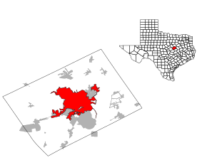 Plasare în comitatul McLennan, statul  Texas