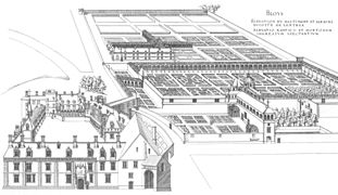 Giardini del Castello di Blois (Jacques Ier Androuet du Cerceau, «Les plus excellents bastiments de France»).