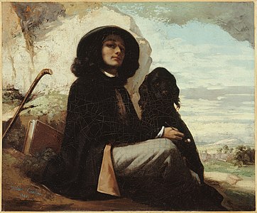 Gustave Courbet: Autorretrato con perro negro, (1842).