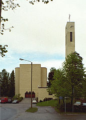 Varkauden pääkirkko on funktionalismia edustava evankelis-luterilainen kirkko. Martti Paalanen 1939.