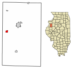 Location of Kirkwood in Warren County, Illinois.