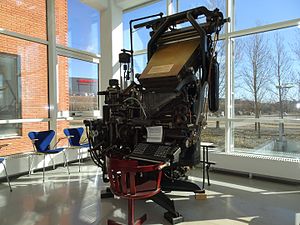 Linotype sättmaskin från 1899.