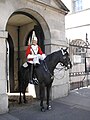 "Albert Pattern" sisak a Testőrgárdaezred (Life Guards) vértes nehézlovasán.