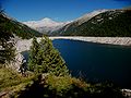 Lago di Malga Bissina mit Blick auf die Adamello-Gruppe