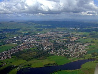 Lenzie from the air, Gadloch is in the foreground.