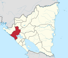 Розташування департамента Леон на мапі Нікарагуа