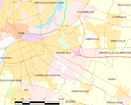 Mapa obce Mondeville