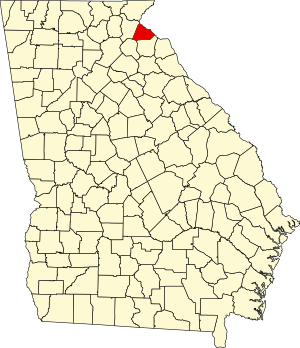 Map of Georgia highlighting Stephens County