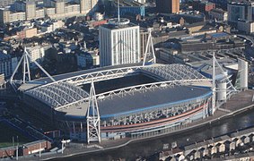 Vue aérienne du stade.