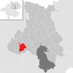 Lage der Gemeinde Walding im Bezirk Urfahr-Umgebung (anklickbare Karte)