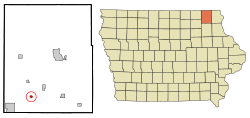 Location of Fort Atkinson, Iowa