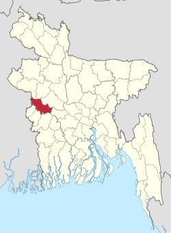 کُشٹیا ضلع کا بنگلہ دیش میں مقام