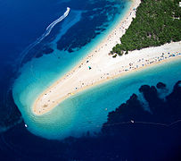 Zlatni Rat beach on the Brač island.