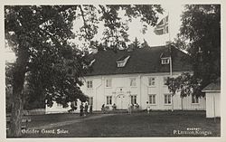 View of the main house on the Grinder farm in the village