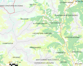 Mapa obce L’Argentière-la-Bessée