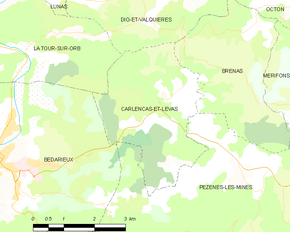 Poziția localității Carlencas-et-Levas