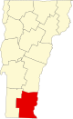 State map highlighting Windham County