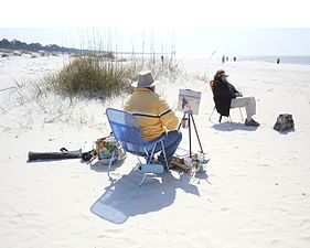 Painting on the beach