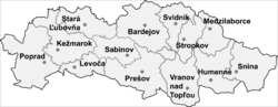 Poloha okresu Prešovský kraj v Prešovskom kraji (klikacia mapa)