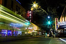 Picture of the intersection of 10th and K Streets at night