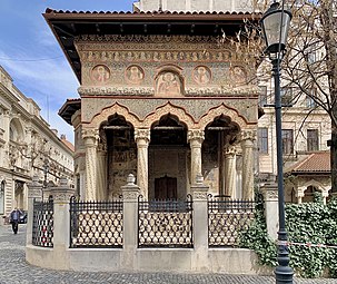 Brâncovenesc - Stavropoleos Monastery Church, Bucharest, Romania, unknown architect, 1724[37]