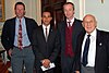 Bob Ives, Lewis Hamilton, Joe Ives and Stirling Moss in 2008