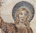Cristo imberbe, dettaglio dal mosaico della Consegna della legge, lunghezza 6,50 m, fine del IV secolo, Mausoleo di Santa Costanza, Roma