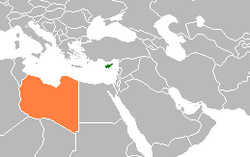 Haritada gösterilen yerlerde Cyprus ve Libya