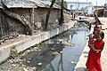 圖中是孟加拉一個社區中的引水道，用於輸送糞便與尿液。