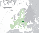 ヨーロッパにおけるスロバキアの地図